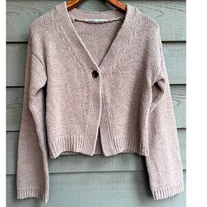 Abercrombie & Fitch Cropped Chunky Knit Cardigan Sweater XS